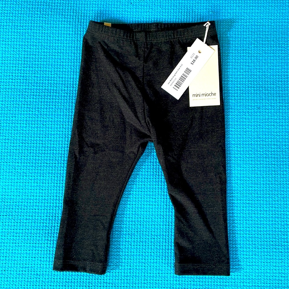 2/$20 NWT MINI MIOCHE 6-12 months pants baby boy or girl black ethically made